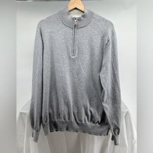 Peter Millar | Men’s gray 1/4 Zip Sweater Pima Cotton Silk & Cashmere Size L